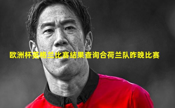 欧洲杯英格兰比赛结果查询合荷兰队昨晚比赛